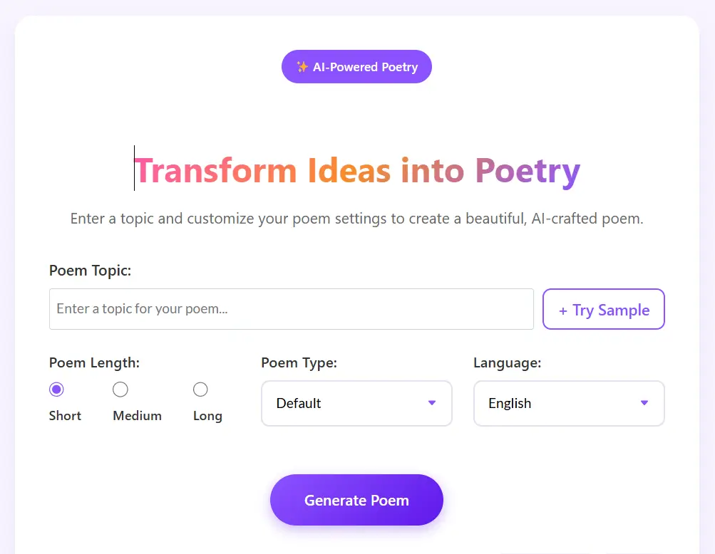 ai poem generator tool